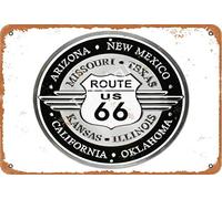 TarSign Plaque en étain vintage Arizona New Mexico Us Route 66 avec logo 12 20,3 cm