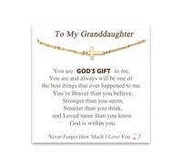 Tarsus Bracelet avec croix pour femme, cadeau chrétien pour femme, cadeau religieux, bracelet délicat réglable, Pâques, fête des mères, Noël, anniversaire, average, Acier inoxydable, Pas de gemme