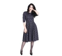 Tartan Bleu Carreaux Demi Manche Rockabilly 50s Swing Robe