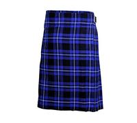 Tartan Bleu Homme 5 Yard Écossais Kilts Kilt Écossais 13oz Highland Décontracté Kilt - Bleu, Bleu, 42"