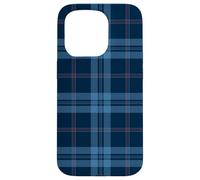 Tartan Bleu Marine Classique Preppy Vintage Fashion Girly Coque pour iPhone 15 Pro