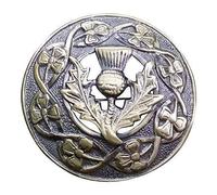 Tartan City Kilt Fly Plaid Broche Distel Armoiries Antique