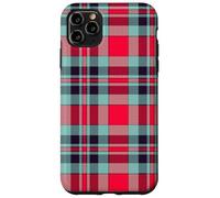 Tartan Rouge Sarcelle Classique Preppy Vintage Fashion Girly Coque pour iPhone 11 Pro Max