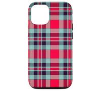 Tartan Rouge Sarcelle Classique Preppy Vintage Fashion Girly Coque pour iPhone 12/12 Pro