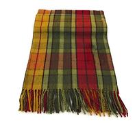 Tartan Tweeds of Scotland Plaid écossais moderne - 100 % laine douce irlandaise - Plaid d'extérieur - 190 cm x 78 cm (automne Buchanan)