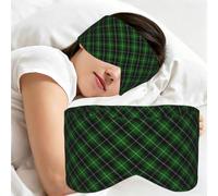 Tartan vert à carreaux noirs, Masque de sommeil pour la maison, les voyages et le travail posté, couvrant entièrement les yeux et bloquant la lumière