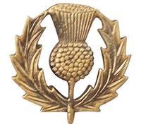 Tartancity Badges de casquette écossais Glengarry / Badge de chapeau Glengarry doré / badges militaires, Barss Antique, 2" x 2"