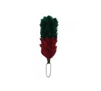 Tartancity Hackle Plume de 15,2 cm - Vert et rouge, chapeau de glengarry écossais avec boucle en laiton, Vert/rouge, One Size - 6"