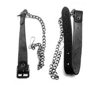 Tartancity Kilt Sporran Chain Belt - Sangles en cuir et chaîne pour sporrans - Accessoires Sporran - Chaîne à boucle en D pour Sporran, Noir , taille unique
