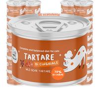 Tartare de Sanglier | Aliments Humides pour Chats Adultes Complet | Recette de Grain Free avec de la viande de haute qualité et de l'huile de saumon | Haute Appétibilité Riche en Oméga 3 et 6 | 36 x