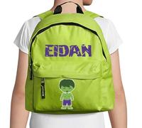 Tartas de pañales y más Sac à dos personnalisé pour enfant - Pour l'école - Personnalisé avec prénom - Retour à l'école - Cadeaux personnalisés - Différents modèles au choix, Hulk, 25 cm ancho x 30 cm