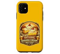 Tarte à la crème et aux Bananes, Dessert rétro pour dîner, Tranche de Nourriture Vintage Coque pour iPhone 11