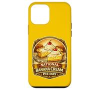 Tarte à la crème et aux Bananes, Dessert rétro pour dîner, Tranche de Nourriture Vintage Coque pour iPhone 12 Mini