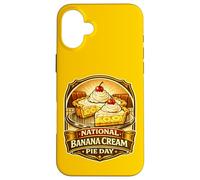 Tarte à la crème et aux Bananes, Dessert rétro pour dîner, Tranche de Nourriture Vintage Coque pour iPhone 16 Plus