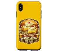 Tarte à la crème et aux Bananes, Dessert rétro pour dîner, Tranche de Nourriture Vintage Coque pour iPhone XS Max