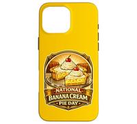 Tarte à la crème et aux Bananes, Dessert rétro pour dîner, Tranche de Nourriture Vintage Coque pour iPhone 16 Pro Max