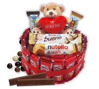 Tarte au chocolat Kit Kat + Ours LOVE - Cadeau pour la Saint-Valentin. Kinder Bueno, Kinder Chocolate, Happy Hippo - Tarte de 20 cm [IAMI]