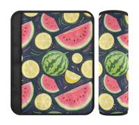 Tarte aux fruits d'été avec pastèque et citron jaune 2 pièces housses de ceinture de sécurité mignonnes protège votre cou et vos épaules pour la protection automatique para cinturón de carro