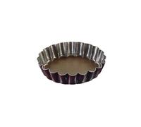 Gobel Moule à tartelette Ronde cannelée Ø12 cm Fond fixe Acier anti-adhérent Hauteur 2 cm Marron