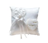 TARTIERY Coussin D’alliances, Porteur Oreiller Anneau Rustique Mariage, Blanc Romantique Wedding Rose Anneau Box Rose Coeur Favors Wedding Ring Oreiller 2020 cm