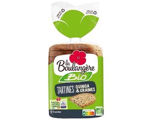 Tartines Bio Quinoa et Graines La Boulangerie - Délicieusement Croustillantes et Nutritives - 450g - Le Lot De 3
