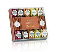 Tartuflanghe - MINI DOUCE TRUFFE D'ALBA - MIXTE (NOUVEAU) (blanc / noir / caramel et sel / Extra noir / pistache - 2 pcs pour le goût) 70g - acétate Tins