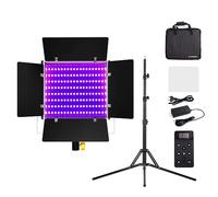 Taruor - Panneau Lumineux LED Bicolore W480RGB, 40W, 480 Perles, Variable, 20 Effets, Télécommande, Porte D'entrée en Métal, Batterie DC/NP pour la (1 Lampe Standard européenne et 1 trépied)