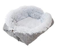 Taruor Tapis de Lit pour Animal de Compagnie avec Système de Boucle à 1 Bouton, Tissu en Lin Respirant et Fausse Fourrure Douce en Peluche, Personnalisable Selon Différentes Formes :