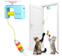 Taruphic Jouet interactif pour chat d'intérieur, jouet automatique à suspendre à une porte avec design amovible, jouet pour chat d'intérieur, 8,2 x 4,5 x 7,9 cm (bleu ciel)