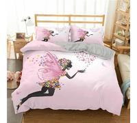 TaRvit Housse de Couette 140x200 Fille Parure de Lit 1 Personne en Microfibre, Ailes Parure de Lit 140x200 avec Fermeture Éclair et 1 Taie d'oreiller 65x65 cm pour Enfant Ado