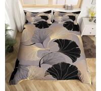 TaRvit Housse de Couette 140x200 Ginkgo Biloba Parure de Lit 1 Personne en Microfibre, Plantes Parure de Lit 140x200 avec Fermeture Éclair et 1 Taie d'oreiller 65x65 cm pour Enfant Ado