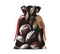 Tas de ballons de football imprimés 11,9 x 17,5 cm, sac de Noël avec cordon de serrage, pour anniversaires de Noël et anniversaires