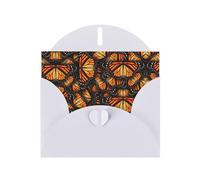 Tas de papillons monarques oranges avec impression de boucles d'amour, papier nacré en vrac avec enveloppes, cartes de vœux, 10,2 x 15,2 cm