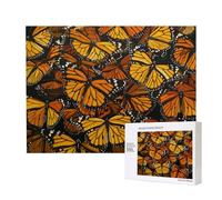 Tas de papillons monarques oranges - Puzzle de 500 pièces pour adultes - Puzzle coloré pour décoration de la maison, cadeaux, puzzle familial parfait pour les soirées de jeux