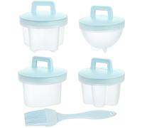 Tas d'œufs pochés résistance à haute température 4pcs moule à œufs durs et 1PC Brusque huile Poached Maker Cuissier cuire la cuisinière dure