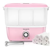 TASALON Défroisseur vapeur pour le visage, chauffe rapidement en 5 minutes, machine à serviettes portable pouvant contenir 16 mini serviettes, équipement de salon pour le visage, spa, massage - Rose