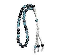 Tasbi Chapelet de 33 perles de prière en verre fait à la main pour culte et rituels pour musulmans