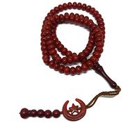 Tasbih AMN-303 Chapelet de prière musulmane avec 99 perles 8 mm Motif lune et étoile