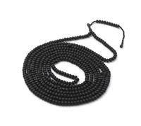 Tasbih en bois 500 Perles Noires Mat en Bois d'Olivier avec Compteur - Longueur 125 cm - Perles 5x7mm - Idéal pour Méditation et Prière Tijaniyya Chapelet