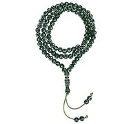 Tasbih Musulman 99 Perles, Perles de Chapelet de Prière Islamique Grains Musulmans Résine Dorure Islam 99 Perles de Prière Collier Bracelets de Main(Vert)