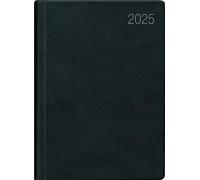 Taschenkalender schwarz 2025 - Büro-Kalender 8,3x10,7- 1W/2S - flexibler Kunststoffeinband - 660-1020