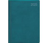 Taschenkalender türkis 2025 - Büro-Kalender 8,3x10,7- 1W/2S - flexibler Kunststoffeinband - 660-1013