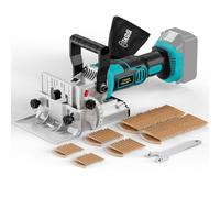 TASDISE Fraiseuse à lamelles Compatible Avec Batterie Makita 18V, 11000 Tr/Min, Réglage de Profondeur 6 Niveaux, Coupe 0-90°, Lamelleuse Avec Sac à Poussière Pour le Travail du Bois (Sans Batterie)