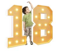 Tashace 1m Haute Chiffres géants 18 avec lumineux à LED for fête du 18e anniversaire Chapiteau lumineux en mosaïque Lampes à chiffres LED for la Saint-Valentin, l'anniversaire le Nouvel An