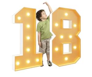 Tashace 1m Haute Chiffres géants 18 avec lumineux à LED for fête du 18e anniversaire Chapiteau lumineux en mosaïque Lampes à chiffres LED for la Saint-Valentin, l'anniversaire le Nouvel An