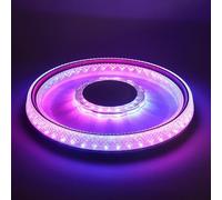 Tashace Plafonnier de 19,5 pouces avec télécommande, lumière circulaire colorée for chambre à coucher, lumière musicale à gradation infinie, Audio Bluetooth for cuisine, salon, couloir(D-80W)