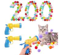 Tashce Jouet pour Chat 2 Lanceurs, 200 Balles Douces, Chasse & Entraînement | Balles Sécurisées, Légères, Silencieuses, Couleurs Attrayantes, pour Jeu Intérieur, Griffades Faciles, Rangement Pratique