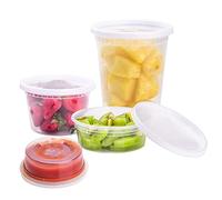 Tashibox Récipient Plastique Conteneurs avec couvercles 8oz, 16oz, 32oz Congélateur Deli Contenants de stockage de nourriture Lot de 48 boîtes à emporter, sans BPA Passe au microondes, au