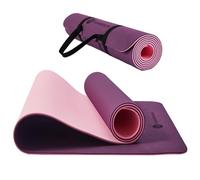 TASHIDROLMA Tapis de yoga antidérapant en TPE avec sangle de transport, tapis de sport pour salle de gym, maison, voyage, 183 x 61 cm, épaisseur : 6 mm