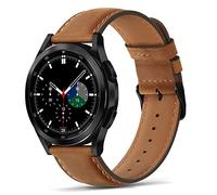 Tasikar Bracelet Compatible avec Samsung Galaxy Watch 7/6/5/4 40mm 44mm/Galaxy 6 Classic/5 Pro/4 Classic Cuir Véritable Bracelet pour Galaxy Watch 3, Marron